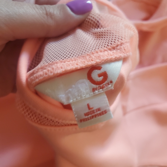 G by Guess Mesh Asymmetrical Peplum top - Picture 3 of 3